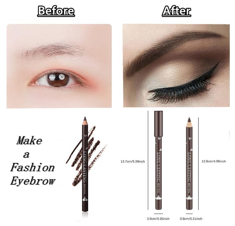 Go Ho 6 PCS Eyebrow Eye Liner Pencil Set,Easy to Color Sweatproof Eye Brow Pencil