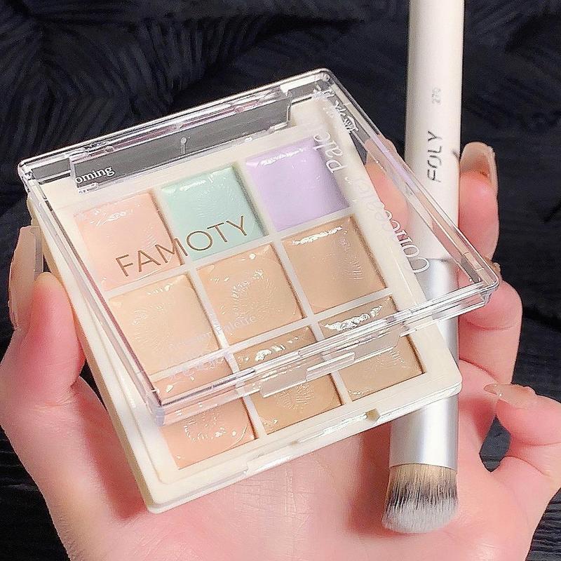 9 Color Concealer Palette, 1 Count Long Lasting Concealer, Multicolor Concealer, Small Portable Travel Pack, Makeup Product for Women & Girls