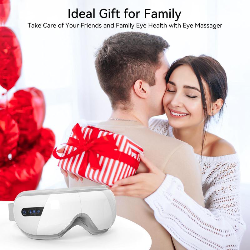 Eye Massager with Heat and Balloon Massage That Most Similar to Body Massage Vibration with Massage and Voice Prompt Function with Wirless Music Eye Protector Rechargeable Eye Mask to Relieve Eye