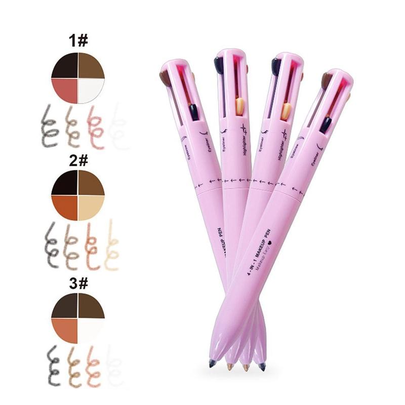 Multi-effect 4-in-1 Makeup Pen, Eyeliner, Contour Pen, Lip Liner, Brows Pen, Makeup Pen Color Lipstick, Portable, Multi-functional, Highly Practical, Long-lasting, Waterproof, Makeup Cosmetic