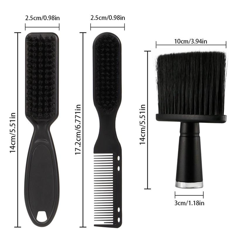 Hair Styling Brush Set, 3 Counts set Hair Design Brushes, Professional Heatless Hair Styling Tool for Men, Barber, Salon, Barbershop, Haircare