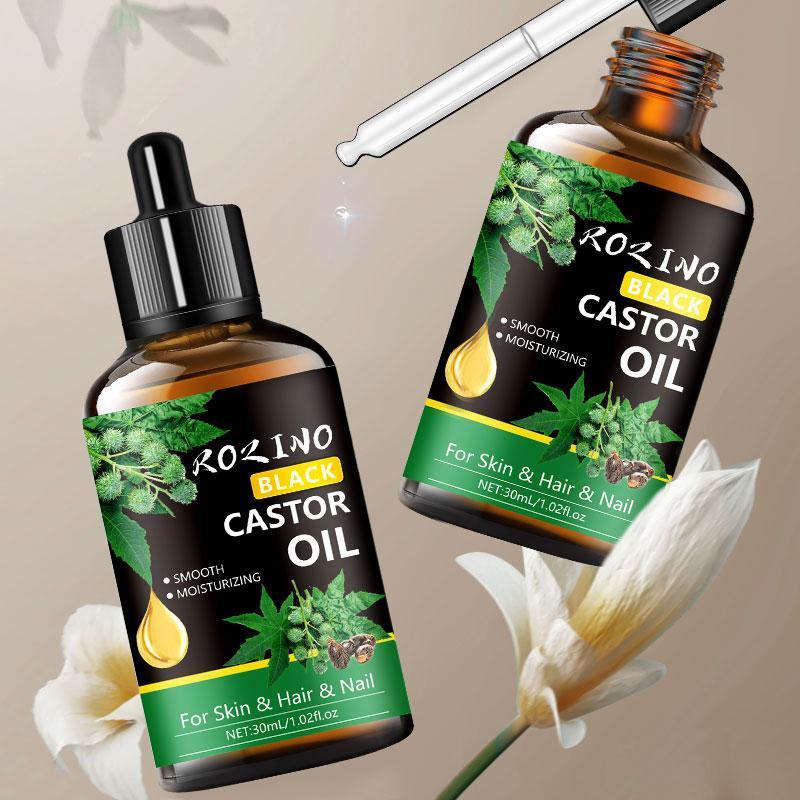 30ml Black Castor Oil, Deeply Moisturizing Skincare Oil, Massage Oil for Whole Body, Hydrating Body Care Oil for Skin & Hair