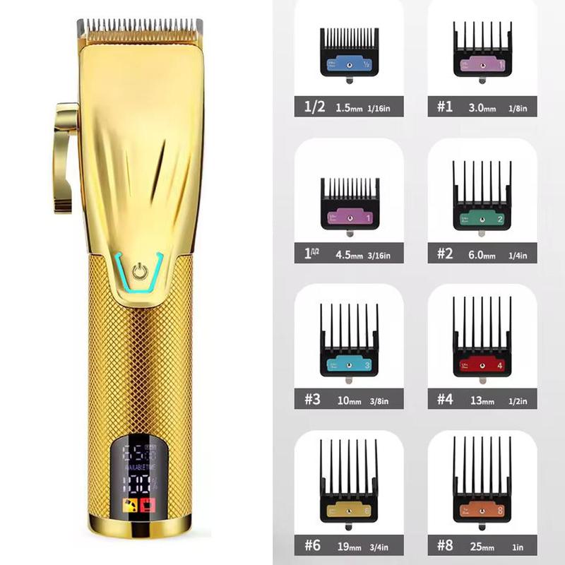 Professional Hair Clipper Set, 1 Set Cordless Hair Trimmer & Shaver & Accessories, Low Noise Barber Clippers, Perfect for Men