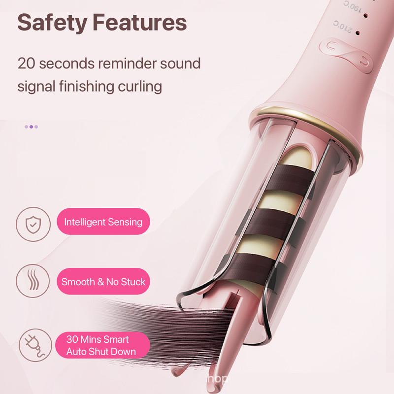 RoomGoodies Hair Curler 62W Corded Instant Use, Ceramic Curling Rotating Wand Comfort Salon tymo beautycurler bioionic curlingiron