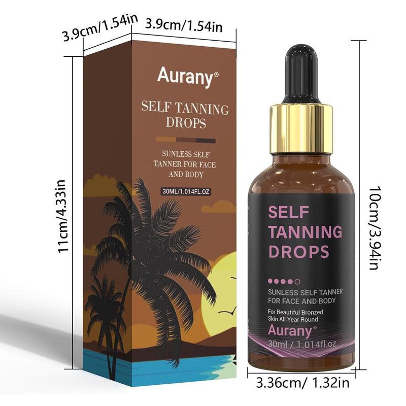 30ml Hydrating Self Tanning Lotion, Self Tanning Drops, Moisturizing Sunless Tanning Lotion, Quick-drying Fake Tan for All Skin Types, Suitable for Men & Women.