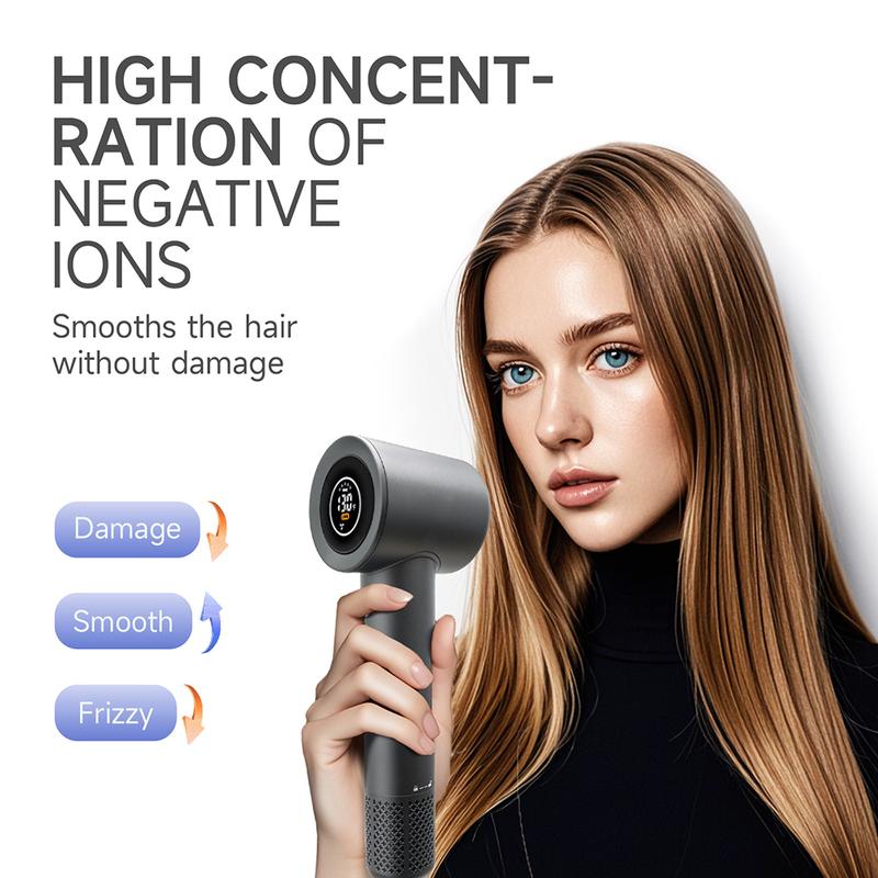 OuDim Hair Dryer with Digital Display, High Speed11000RPM, 4 Level Temperature Speed Settings, Double air Filter, Low Noise, Lightweight