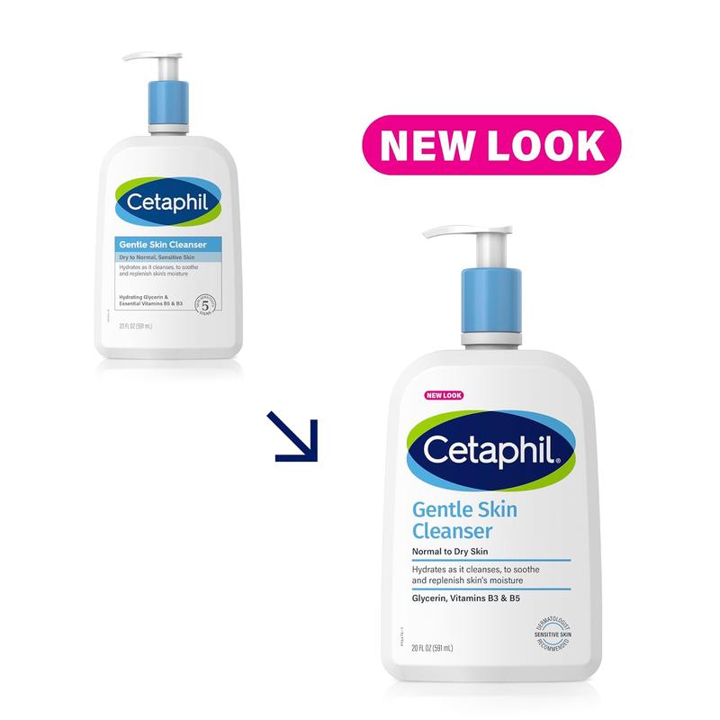 Face Wash by CETAPHIL, Hydrating Gentle Skin Cleanser for Dry to Normal Sensitive Skin, NEW 20Oz, Fragrance Free, Soap Free and Non-Foaming Galderma