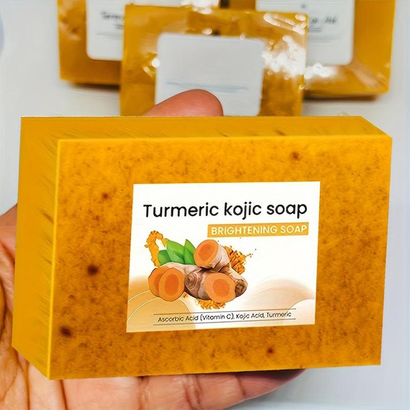 Turmeric Cleansing Soap Set, 3 Counts set Deep Cleansing & Moisturizing Turmeric Soap Bar with 1 Count Turmeric Essential Oil, Body Wash & Cleansers for Women & Men