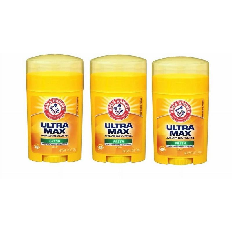 ARM & HAMMER ULTRA MAX, Solid Antiperspirant Deodorant, Travel Size, Fresh Scent 1 Ounce (Pack Of 3)