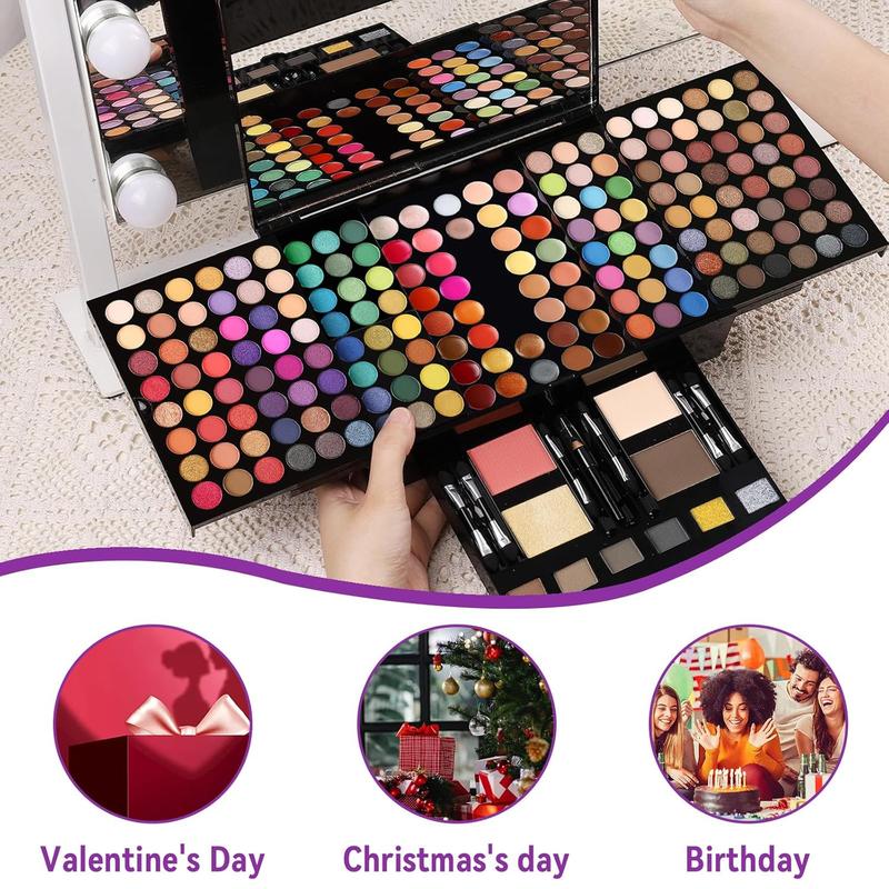 Women Makeup Sets Full Kits - 190 Colors Cosmetic Make Up Gifts Combination with Eyeshadow Blusher Eyebrow Face Concealer Powder Eyeliner Pencil Lip Colors All-in-One Makeup Palette Kit (SET B)