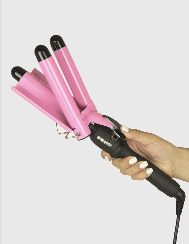 Trademark Beauty Babe Waves Original, 3 Barrel Waving Iron, 1 inch Quick, Adjustable Tempature, Hair Curler, Perfect Rippled Waves, 25mm Salon