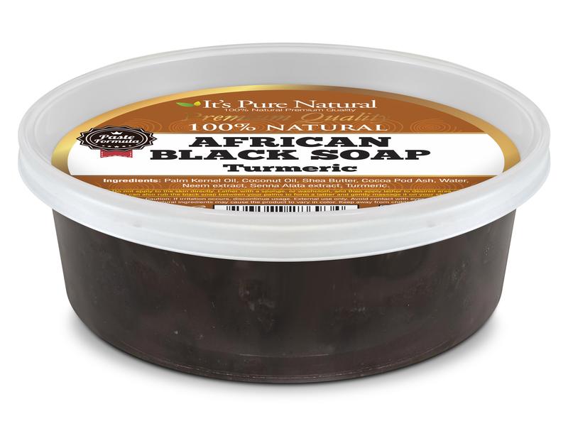 It's Pure Natural African Black Paste Soap 8oz with Turmeric Organic Raw Soap for Face & Body Body Care Body Wash