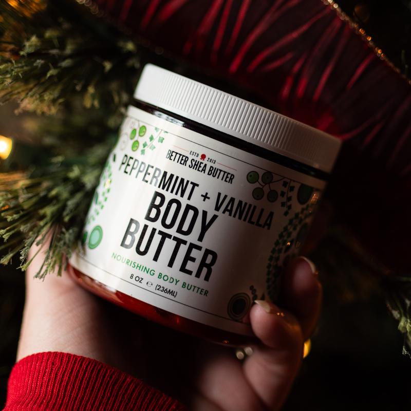 Organic Peppermint Vanilla Body Butter with Raw Shea Butter for Gentle Skin Hydration - Body Care