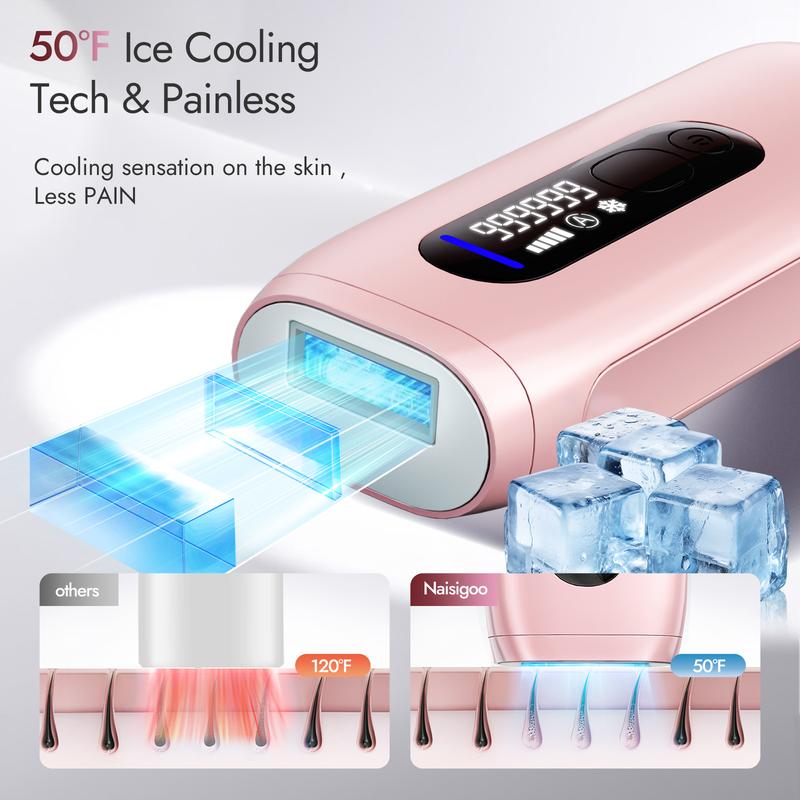 NAiSiGOO Pro Laser Hair Removal Ice Cooling, Painless IPL Laser Hair Removal Device At-Home Permanent ipl  device Portable IPL Smooth Comfort IPL Hair hair  remival