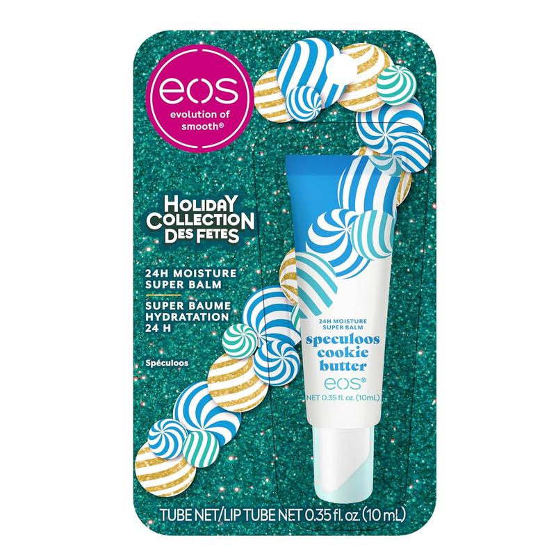 Eos Holiday 24H Moisture Super Balm- Speculoos Cookie Butter, Limited-Edition Lip Treatment, Stocking Stuffers, Holiday Lip Mask, 0.35 Fl Oz eos