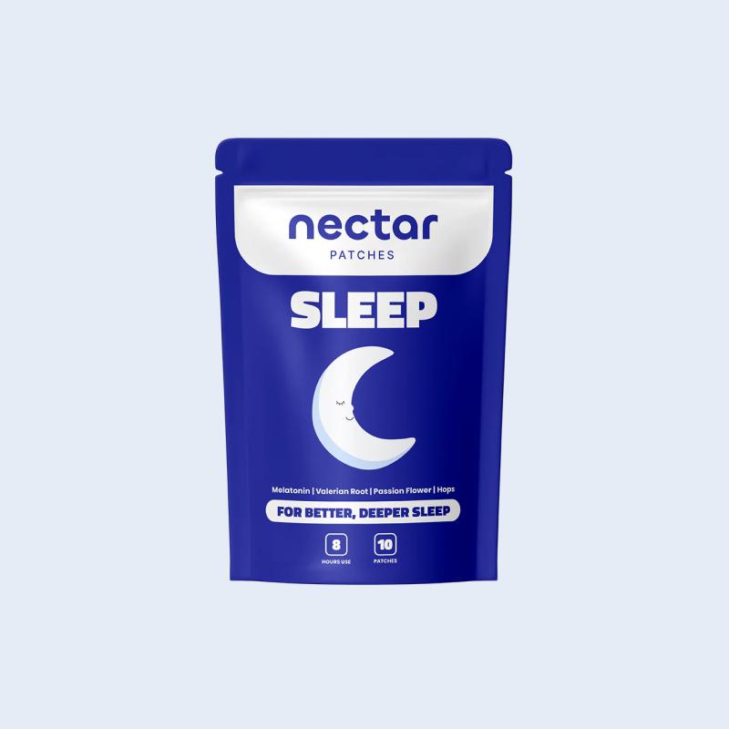 Nectar Sleep Patches - Natural Melatonin, Valerian Root, Passion Flower & Hops Patches. 8 Hours of Restful Sleep, Vegan, Gluten Free, Latex Free & Water Resistant.