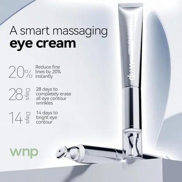 WNP Wrinkle Eraser Massaging Eye Cream [Vegan] | Multi-Peptide Firming and Electronic Massager Comfort Repair Skin Skincare