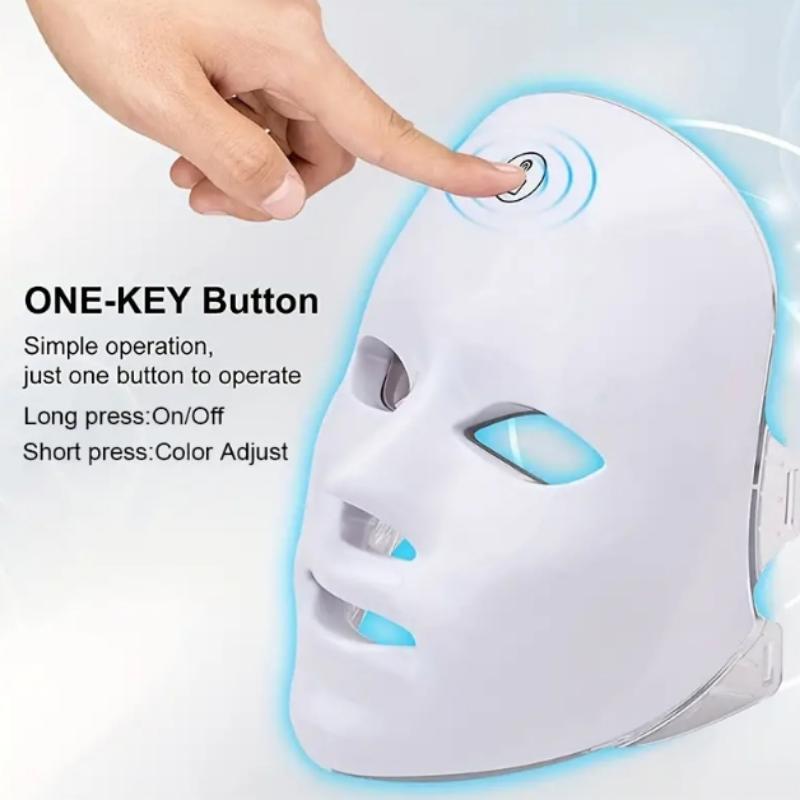 7 Color LED Facial Mask Instrument, USB Charging LED Light Beauty Mask, Electronic Facial Mask