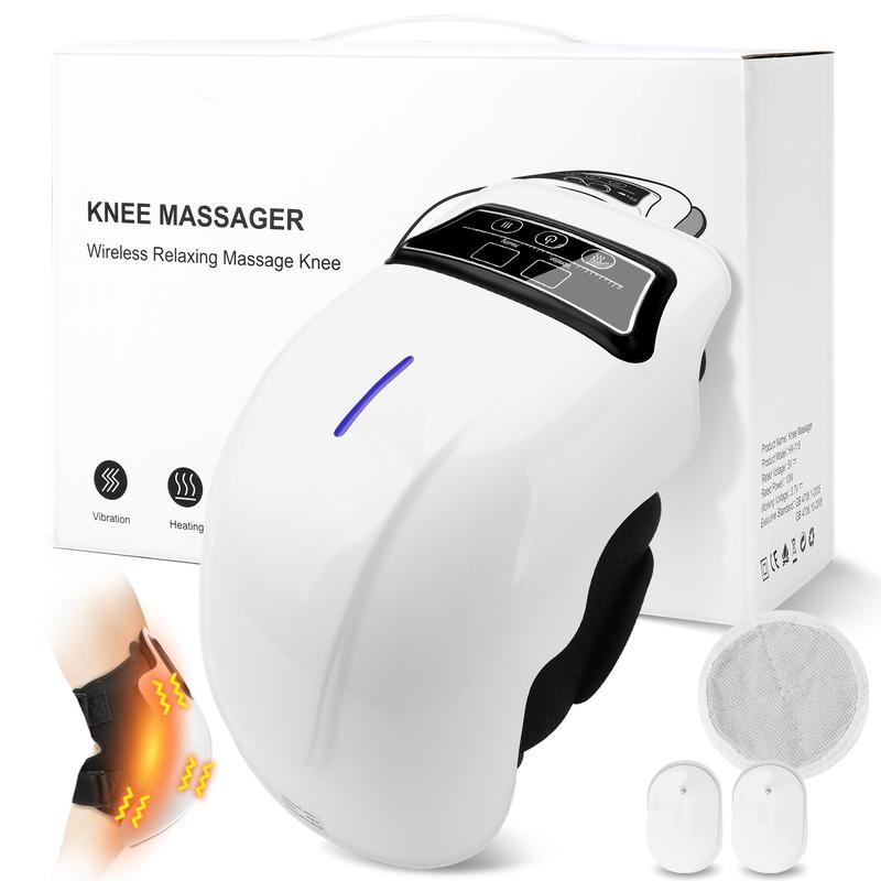 Knee Massager, Electric Adjustable Temperature Knee Massager with LED Screen, Cordless Knee Massager and Vibration, Christmas Gifts