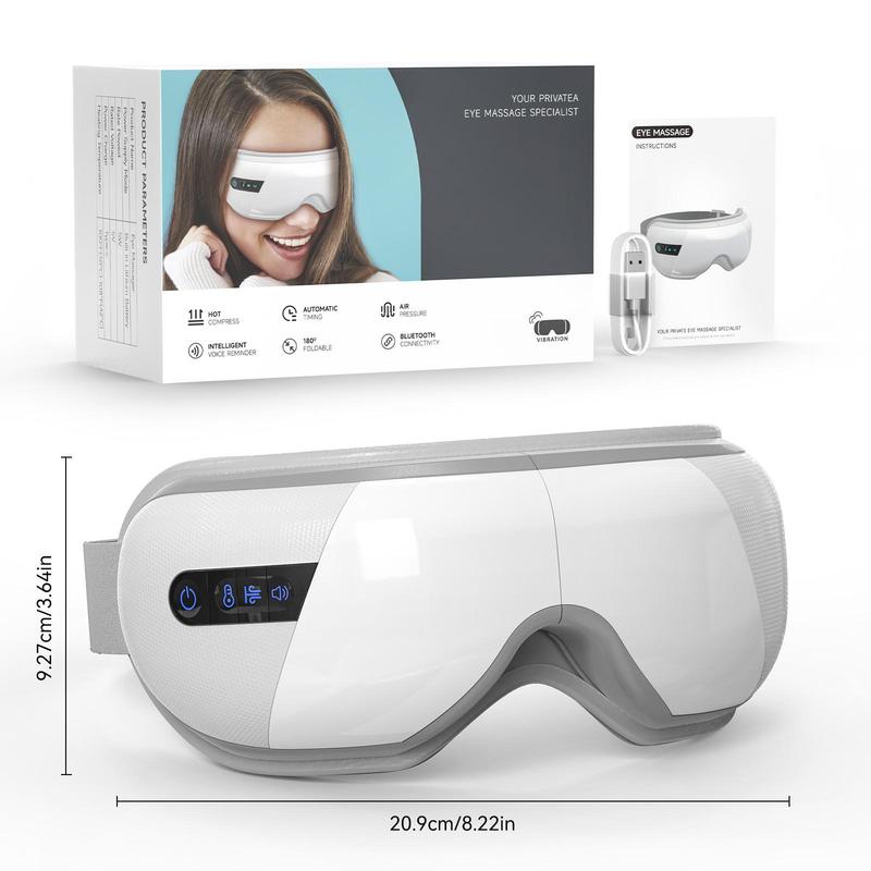 Portable Eye Massager Machine, USB Rechargeable Wireless Eye Massage Machine, Multifunctional Eye Care Instrument for Home & Travel, Christmas Gift