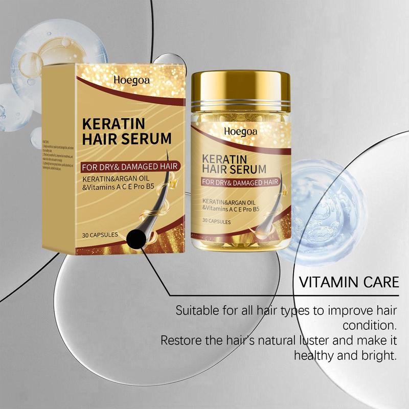 Hair Care Mask & Hair Serum Oil Set for Christmas Gift, 1 Count Moisturizing Hair Mask & 1 Box Hair Care Essential Oil Capsules, Hydrated Hair Care Product for Dry & Damaged Hair