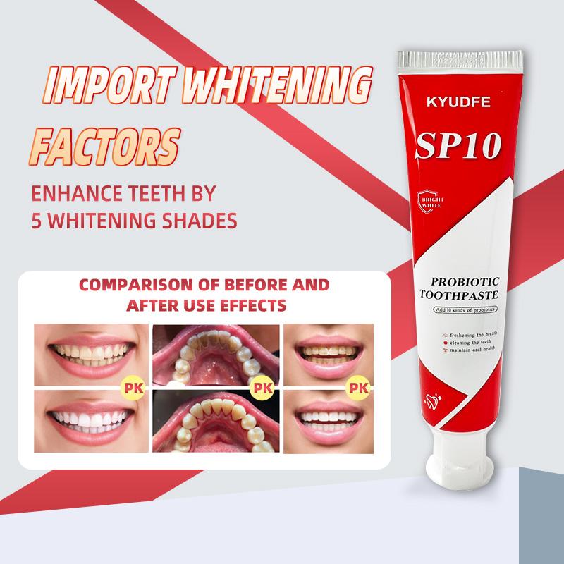 KYUDFE SP-10  Probiotic Whitening Toothpaste, Free of Fluoride, Hydroxyapatite, Anti plaque,  Management