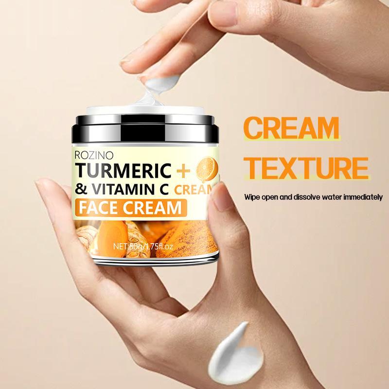 Turmeric + Vitamin C Moisturizing Face Cream, Deeply Moisturize, Tighten, Smooth and Improve Facial Skin, Leaving Skin Firm, Delicate and Elastic, Skincare Product, Christmas, Christmas Gift