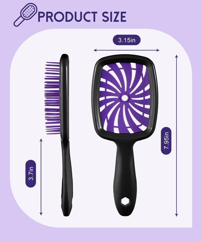 Detangler Hair Brush for Wet Dry Hair, Anti-Breakage Anti-Static Bristle Vented Hair Brush Plus for Curly Hair Fine Fragile Hair, Mini Travel Wet Detangling Brush Hair Care Tools for Women Men