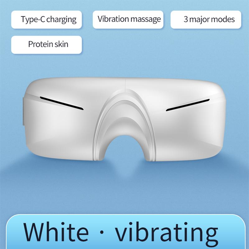 Eye Massager With Heating And Cooling Function, Smart Eye Mask Relieve Eye Fatigue Eye Massager With Heat, For Migraine, Dry Eye And Dark Circles - Rechargeable Music Heated Eye Mask Massager, Relaxing - Birthday Gift Father's Day Gift White.