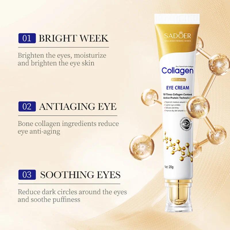 Instant Eye Bag Removal Cream Collagen Removal Wrinkles Firming Skin Fade Fine Lines Brighten Dark Circle Anti Puffiness 2024