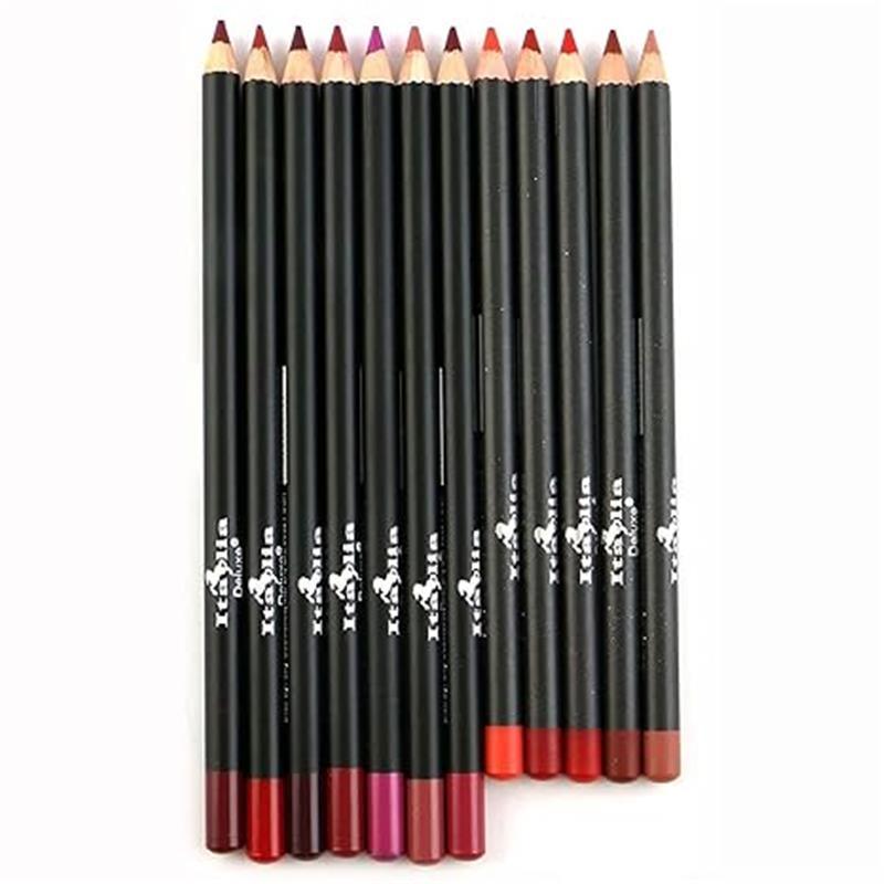 Italia Deluxe Ultra Fine Lip Liner Set of 12 Colors - Creamy and Pigmented