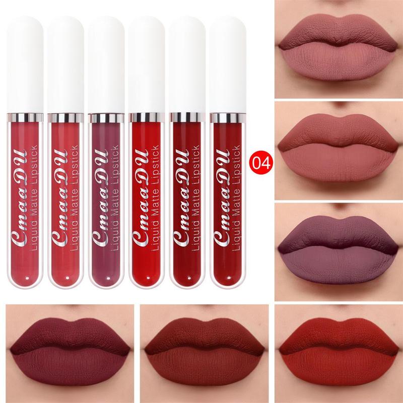 Long Lasting Matte Liquid Lipstick (6 Counts set), Moisturizing Non-stick Cup Lip Gloss, For All Occasions Lip Makeup