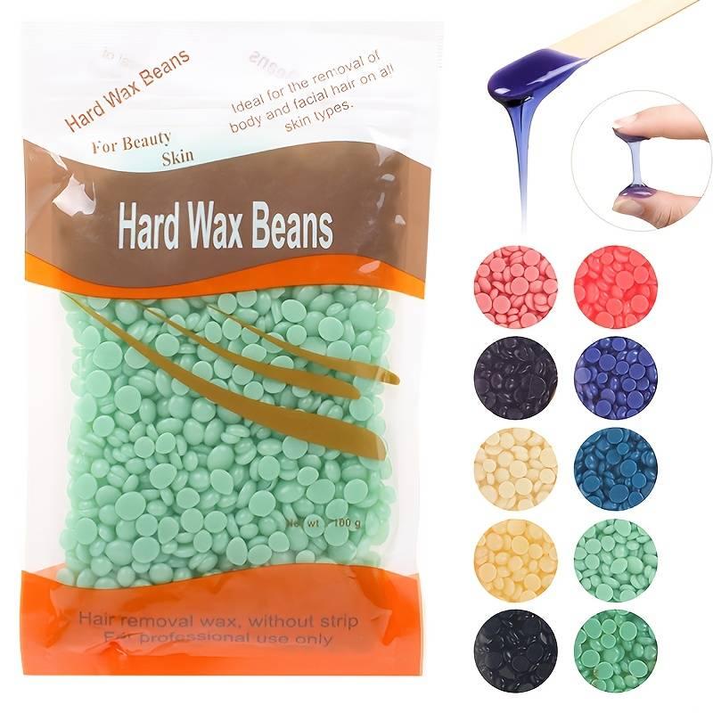 Hard Wax Beans, 1 Pack Hair Removal Wax Beans, Depilatory Hot Film Wax Pellet, Hair Removal Cream for Bikini Face Hair Legs Arm