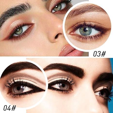 4PCS Gel Eyeliner Pencil Set in Black, Brown, Silver,and Gray Waterproof & Smudge-Proof Cream for Stunning Smokey Eyes and Versatile Lipliner Cosmetic