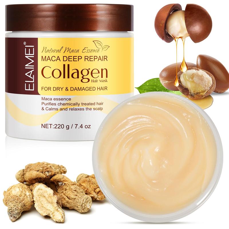 Collagen Hair Mask, 1 Box Nourishing Hair Mask for Dry & Damaged Hair, Professional Salon Use, Hair Care Product for Women & Men, Christmas Gift