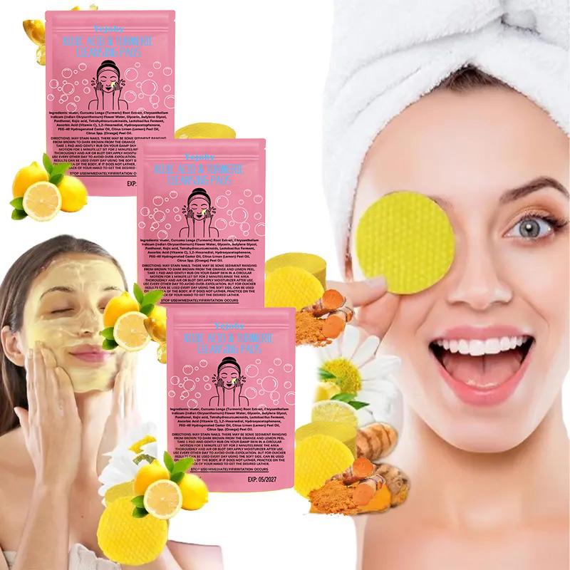 [$17.99 Get 2 Pack] Turmeric Cleansing Exfoliating Pads Facial Cleansing Skincare, cleansing, skin care, cleansing Turmeric Comfort Cleanser Turmeric Kojic Acid Cleansing Exfoliating Pads Facial Cleansing Foaming Skincare Organic Gentle Smooth Acrylic