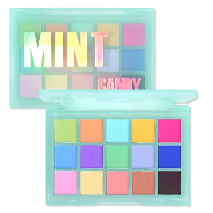 Colorful Matte Makeup Eyeshadow Palette, 15 Shades Vibrant MACARON Pastel Eye Shadow Pallet, High Pigmented Blendable Rainbow Make Up Plattet Kit - Mint Candy