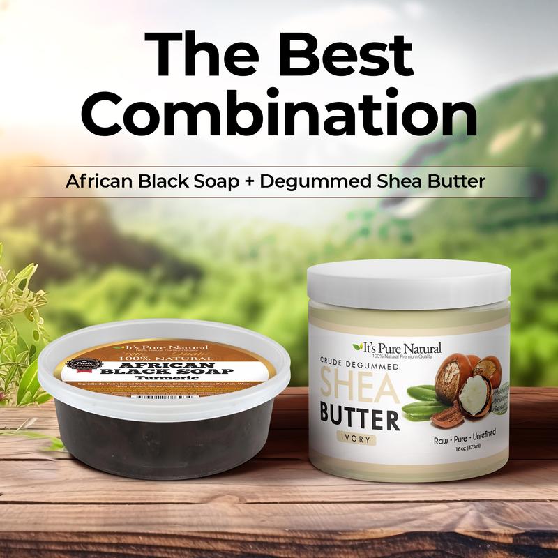 It's Pure Natural African Black Paste Soap 8oz with Turmeric Organic Raw Soap for Face & Body Body Care Body Wash