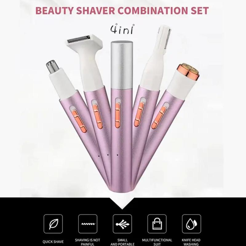 Multifunctional Electric Body Hair Trimmer, 1 Count 4 in 1 Eyebrow Shaver Face Hair Shaver Nose Hair Shaver Body Hair Remover, Personal Skincare Tools for Mother's Day Gift