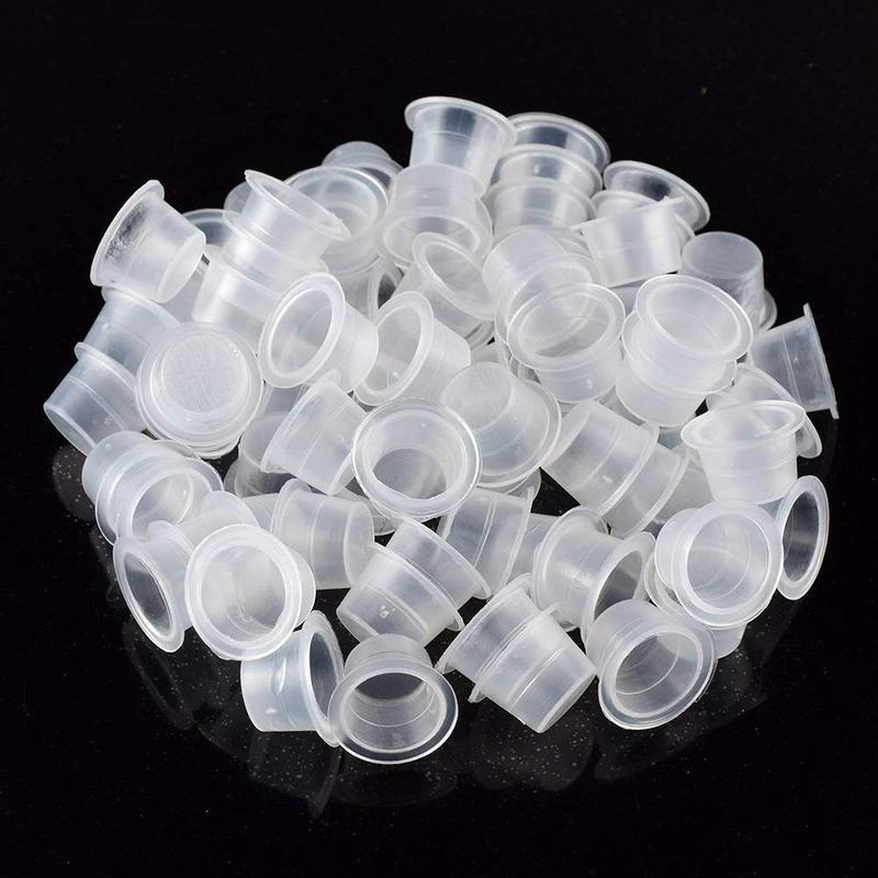 Tattoo Ink Cups 300PCS 14mm Medium Disposable Tattoo Pigment Caps Plastic for Tattooing Tattoo MachineTattoo Supplies Tattoo Needles Tattoo Kits