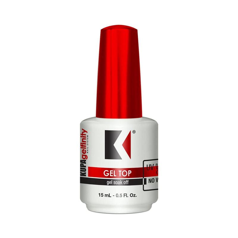 KUPA GelFinity - Soak Off Gel - Top Coat Glossy Finish (No-Wipe) 0.5 Fl Oz Nail Art