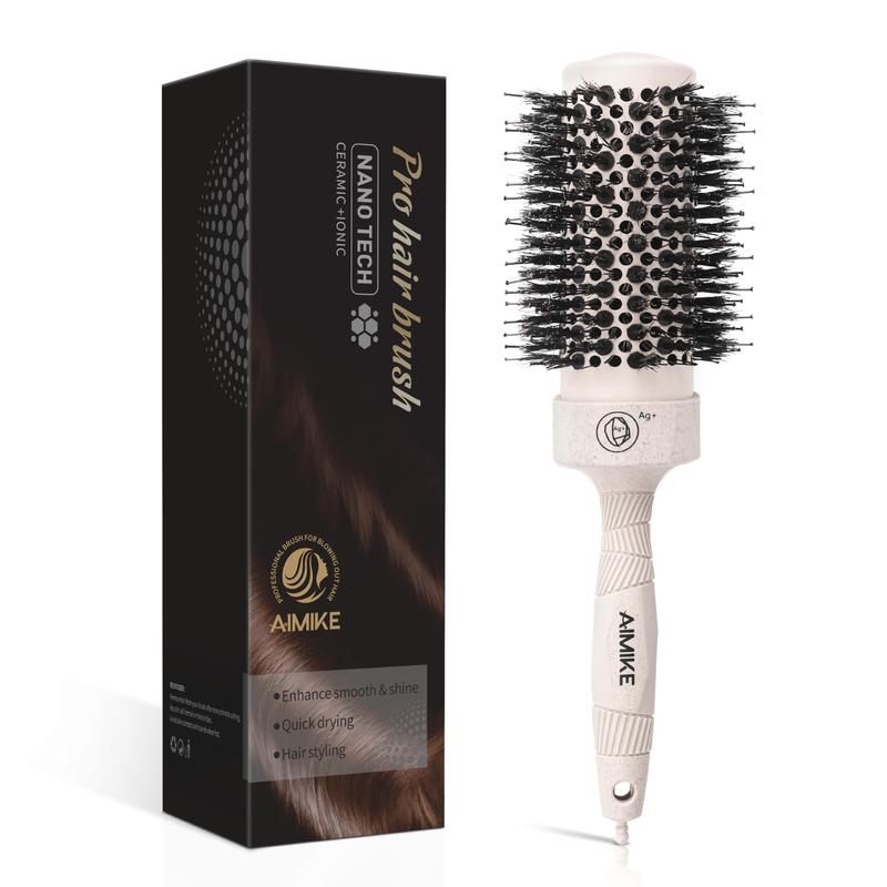 AIMIKE Round Brush for Blow Drying, Medium Round Hair Brush with Nano Thermal Ceramic Tech, Round Barrel Brush for Blow Out Volume, Roller Brush for Hair Styling, Curling Haircare Heatless Comfort