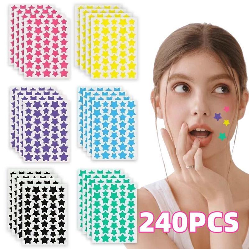 Colorful Star Shaped Acne Patches, 240pcs set Invisible Pimple Patches, Acne Covering Patches, Invisible Blemishes Covering Patches, Skin Care Products for Women & Men, Birthday Gifts, Pimple Patch Peel, Christmas Gift