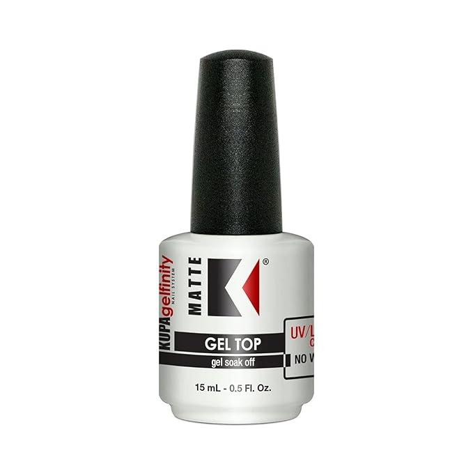 KUPA GelFinity - Soak Off Gel - Top Coat Glossy Finish (No-Wipe) 0.5 Fl Oz Nail Art