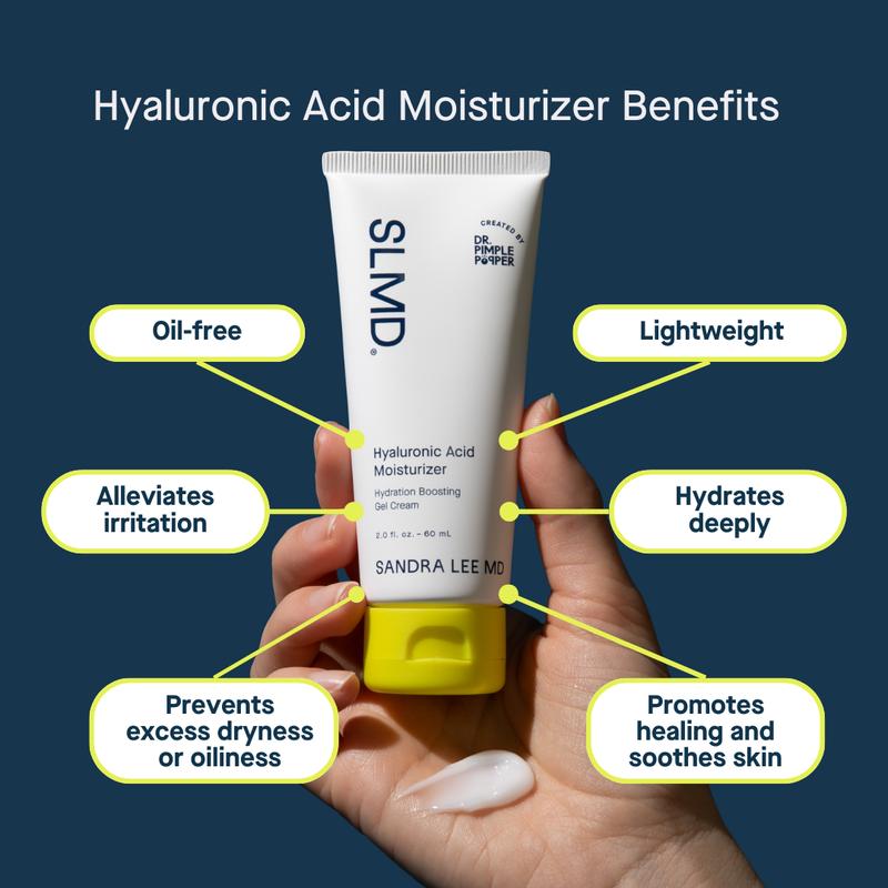 SLMD Skincare Hyaluronic Acid Moisturizer Hydration Boosting Gel Cream Lightweight Moisture