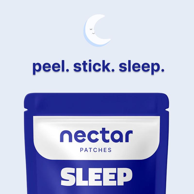 Nectar Sleep Patches - Natural Melatonin, Valerian Root, Passion Flower & Hops Patches. 8 Hours of Restful Sleep, Vegan, Gluten Free, Latex Free & Water Resistant.