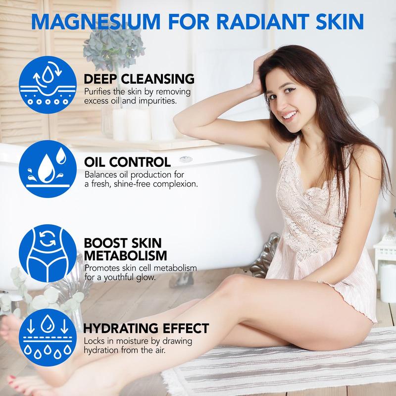 Magnesium Flakes, 1 Pack Moisturizing & Deep Cleansing Body Washing Flakes, Multi-functional Shower Flakes for Body Bathing & Footbath