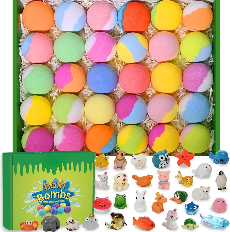 Bath Bombs for  with Toys Inside for Girls Boys - 30 Pack Bath Bombs Gift Set with Surprise,  Safe Bubble Bath Fizzy Balls  Christmas Birthday Gift Kit