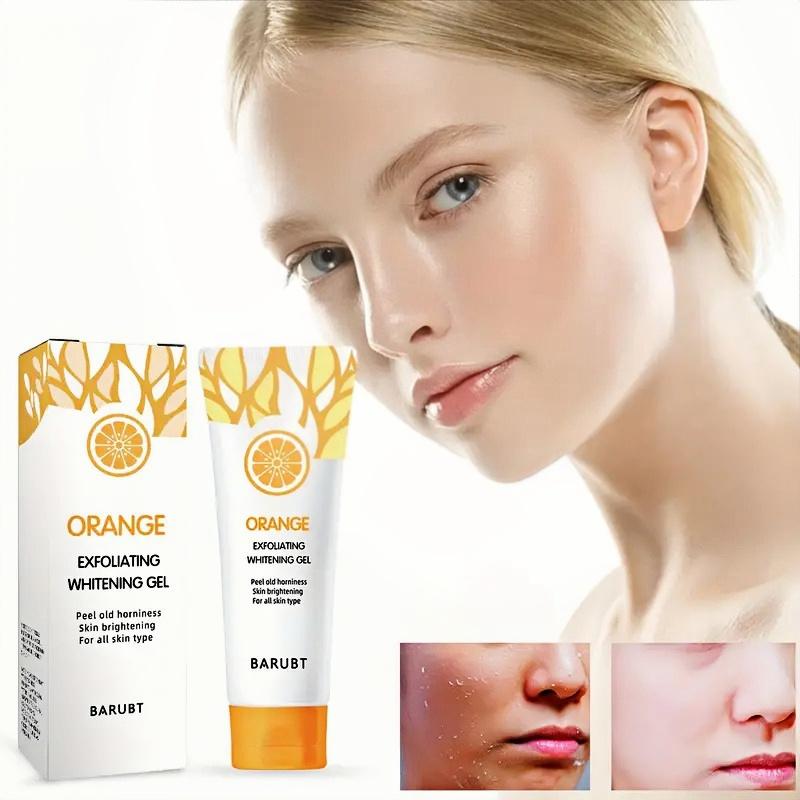 2 Pcs Orange Exfoliating Gel Scrub Face Body Skin,Orange Exfoliating Gel,Natural Orange Peeling Gel Face Scrub,Deep Cleansing Moisturizing Facial Exfoliator(50g*2)