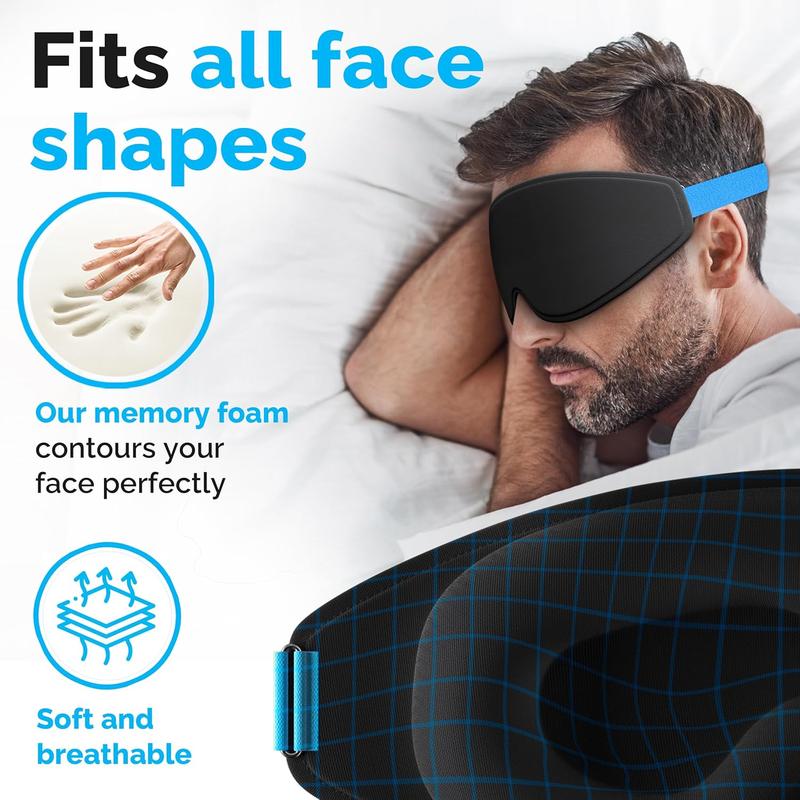 Sleep Mask - 100% Blackout Sleeping Mask for Women, Men and Side Sleepers - Premium Memory Foam, 3D Sleeping Eye Mask for Zero Eye Pressure, Eyelash Friendly, Soft & Breathable Design